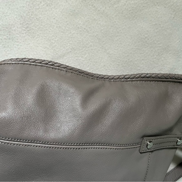 Tommy Bahama 100% Leather Taupe Zippered Tote - Picture 3 of 5